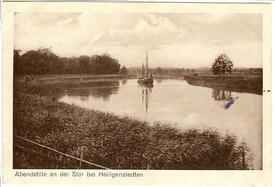1926 Fracht-Ewer auf der Stör bei Heiligenstedten