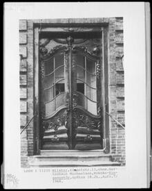 1968 Eingangstür am Trichter - ehemaliges 1777 erbautes Gartenhaus Michaelsen in der Stadt Wilster