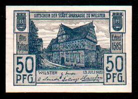 Notgeld-Schein zu 50 Pfennig (1920) der Stadt Wilster