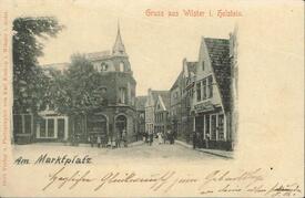 1899 Markt und Einmündung der Straße Kohlmarkt in Wilster