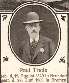 1829 - 1909 - Paul Trede, Heimatdichter aus Brokdorf in der Wistermarsch