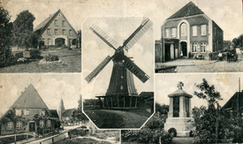 1925 Beidenfleth - Bauernhof, Deichreihe, Windmühle, Oberes Dorf, Ehrenmal