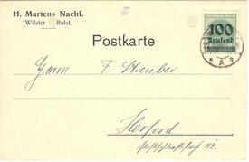 1923 Kolonialwaren und Eisenwarenhandlung H. Martens Nachf. in Wilster
