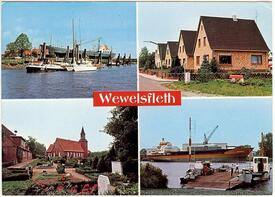 1975 Wewelsfleth an der Stör - Trinitatis Kirche, Werft, Siedlung Wiesenstraße