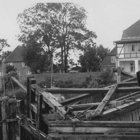 1966 Heiligenstedten - Klappbrücke über die Stör bei Kollision zerstört