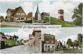 1964 St. Margarethen - Dorfstraße, Hauptstraße, Herzogstraße, Poststraße, Kirche, Leuchtturm Scheelenkuhlen
