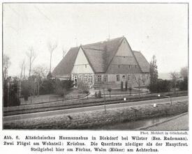 1913 Husmannshus (Hof von Heinrich Lübbe) in der Stadt Wilster an der Straße nach Diekdorf
