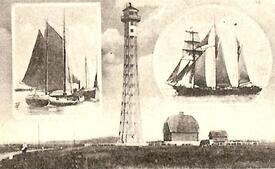 1916 Leuchtturm in Gittermastkonstruktion des Oberfeuers Brokdorf