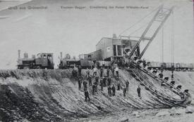 1910 Baggerarbeiten zum Ausbau des Kaiser Wilhelm Kanals bei Grünthal