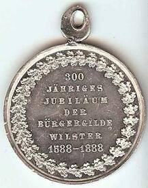 1888 Medaille - 300 jährige Jubiläum der Bürgergilde Wilster 1588 - 1888