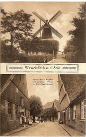 1906 Kornwindmühle und Gasthof Zum Goldenen Kringel in Wewelsfleth in der Wilstermarsch