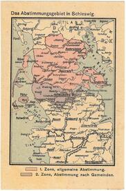 1920 Plebiszit / Plebiscite - Abstimmungsgebiet in Schleswig