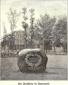 1898 Davenport am Mississippi - Gedenkstein an die Schleswig-Holsteinische Erhebung 1848 