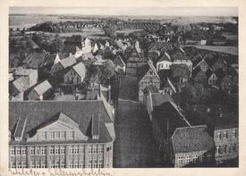 1940 Blick vom Turm der St. Bartholomäus-Kirche in südliche Richtung über die Stadt Wilster