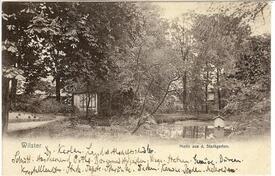 1903 Bürgermeister Garten mit Badehaus in der Stadt Wilster