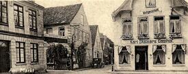 ca. 1920  westliche Ecke des Marktes und Einmündung der Zingelstraße in Wilster