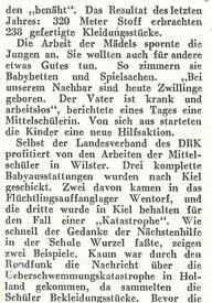 1955 Nähstube Jugend-Rot-Kreuz Mittelschule Wilster - Bericht Spandauer Volksblatt, Ausgabe vom 11. September 1955