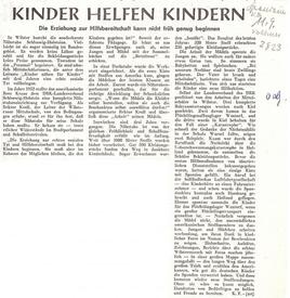 1955 Nähstube Jugend-Rot-Kreuz Mittelschule Wilster - Bericht Spandauer Volksblatt, Ausgabe vom 11. September 1955
