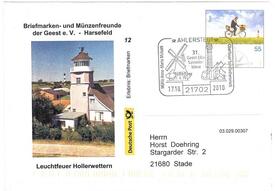 2010 Leuchturm Hollerwettern in der Wilstermarsch auf einem Informationsbrief