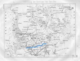 1863 Planung Holsteiner Kanal
von der Elbe bei St. Margarethen zur Lübecker Bucht