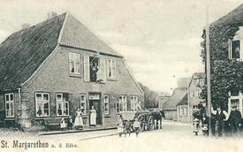 1903 St. Margarethen - Dorfstraße, Fuhrwerk, Materialtransport