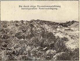 1915 Bodenverträngung infolge der Dammrutschung an der Erdrampe zur Hochbrücke Hochdonn