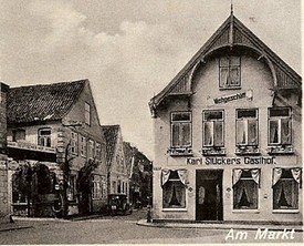1940 Markt und Zingelstraße in der Stadt Wilster