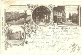 1897 Stadt Mühle, Audeich, Rathausstraße, Bischof, Op de Göten in der Stadt Wilster