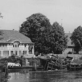 1966 Heiligenstedten - Klappbrücke über die Stör bei Kollision zerstört
