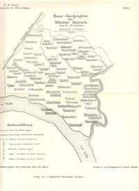 1913 Hausgeographie der Wilster Marsch - Lageplan - Verteilung Barghüs und Bargscheunen, Husmannshüs und Husmannsscheunen