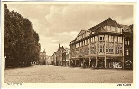 1928 südliche Häuserzeile am Markt in der Stadt Wilster