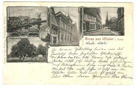 1899 Stadt Mühle, Stadtpark, Johannisstraße, Marktstraße in der Stadt Wilster