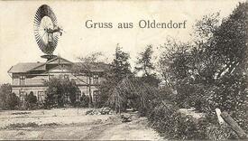 1911 Oldendorf - Gebäude mit Windrad zur Energiegewinnung